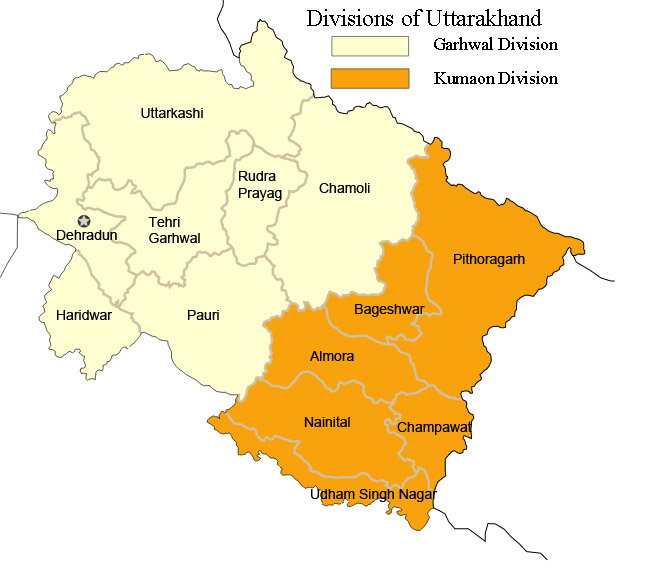 Uttarakhand Districts Lists